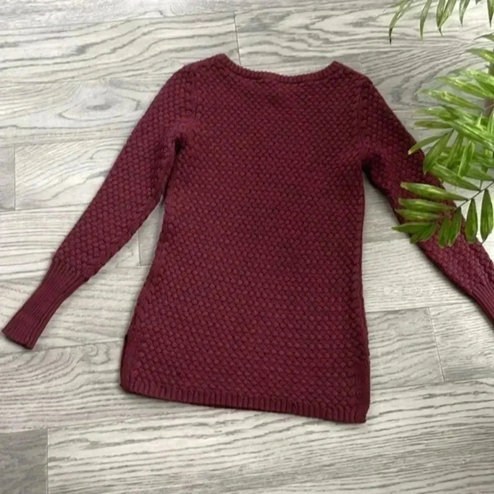 Athleta Chianti Marl Cypress Basketweave Sweater size XXSmall EUC